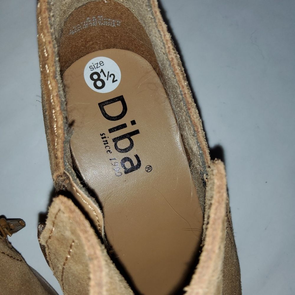 Diba Brown Suede Leather Ankle Boots Booties Size 8.5 - Picture 8 of 11